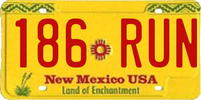 NM license plate 186RUN