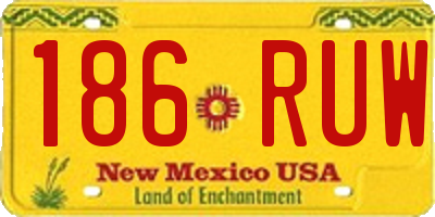 NM license plate 186RUW