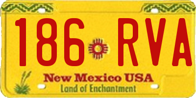 NM license plate 186RVA
