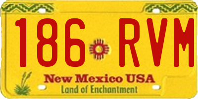 NM license plate 186RVM