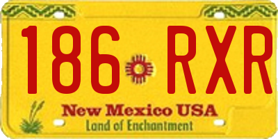 NM license plate 186RXR