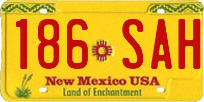 NM license plate 186SAH