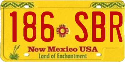 NM license plate 186SBR