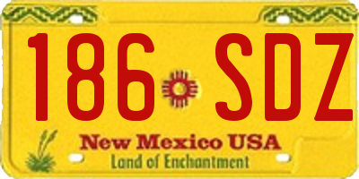 NM license plate 186SDZ