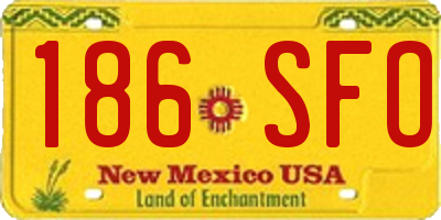 NM license plate 186SFO