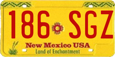 NM license plate 186SGZ