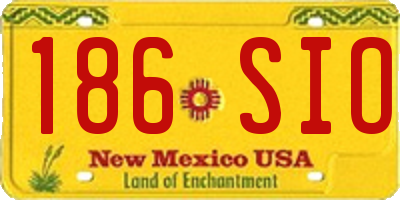NM license plate 186SIO