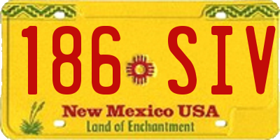 NM license plate 186SIV