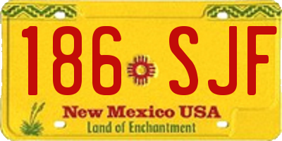 NM license plate 186SJF