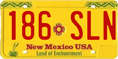 NM license plate 186SLN