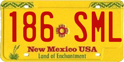 NM license plate 186SML