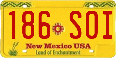 NM license plate 186SOI