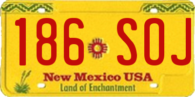 NM license plate 186SOJ