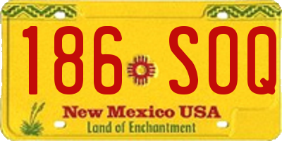 NM license plate 186SOQ