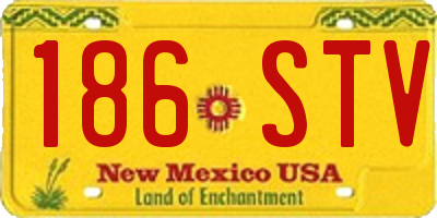 NM license plate 186STV
