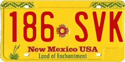NM license plate 186SVK