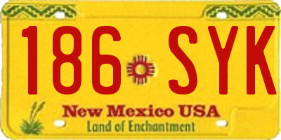 NM license plate 186SYK