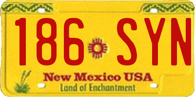 NM license plate 186SYN