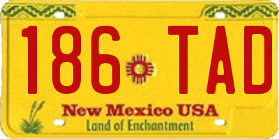 NM license plate 186TAD