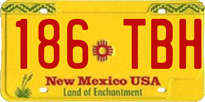 NM license plate 186TBH