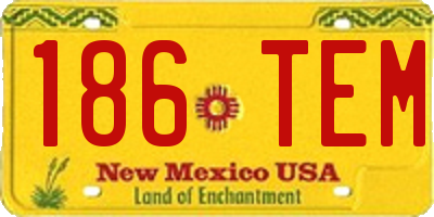 NM license plate 186TEM