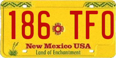 NM license plate 186TFO