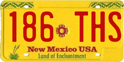 NM license plate 186THS