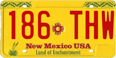 NM license plate 186THW