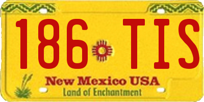 NM license plate 186TIS