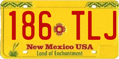 NM license plate 186TLJ