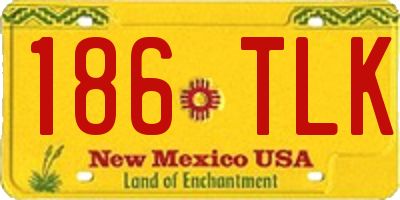 NM license plate 186TLK