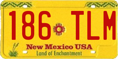 NM license plate 186TLM