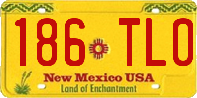 NM license plate 186TLO