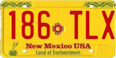 NM license plate 186TLX