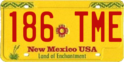 NM license plate 186TME