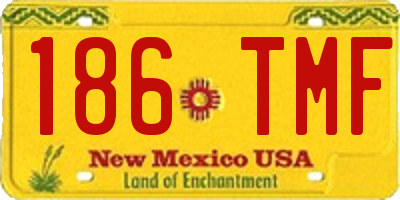NM license plate 186TMF