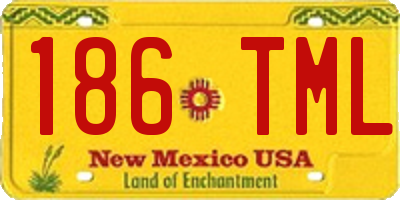 NM license plate 186TML