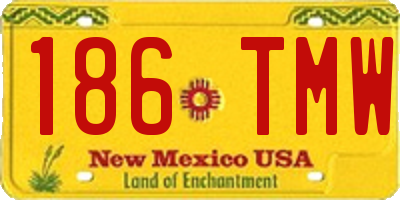 NM license plate 186TMW