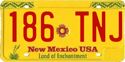 NM license plate 186TNJ