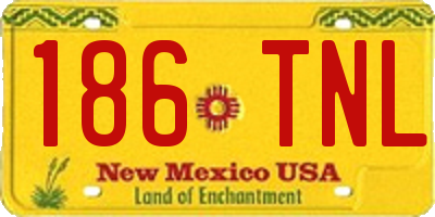 NM license plate 186TNL
