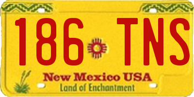 NM license plate 186TNS