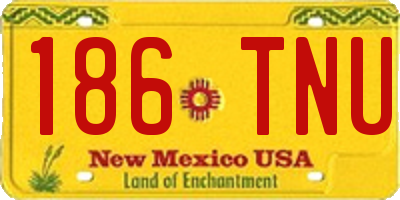 NM license plate 186TNU