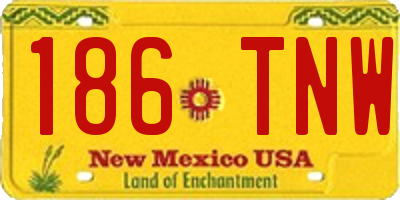 NM license plate 186TNW