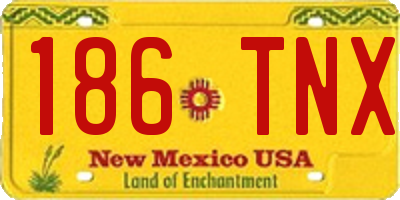 NM license plate 186TNX