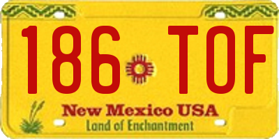 NM license plate 186TOF