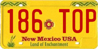 NM license plate 186TOP