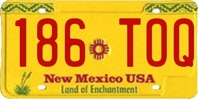 NM license plate 186TOQ