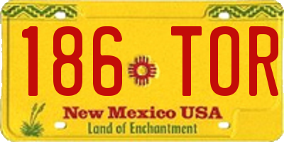 NM license plate 186TOR