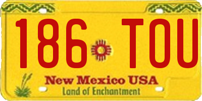 NM license plate 186TOU