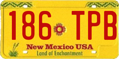 NM license plate 186TPB